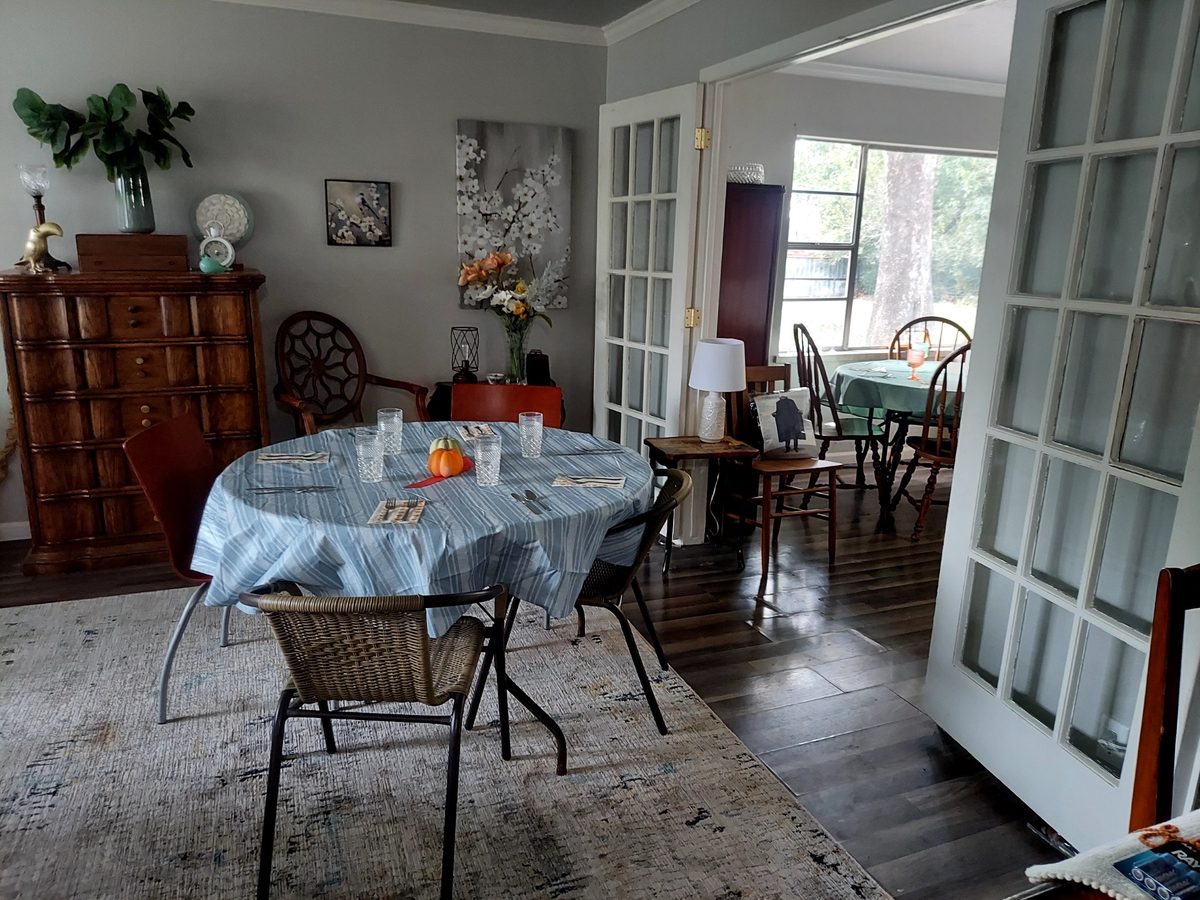 Dining room with French doors